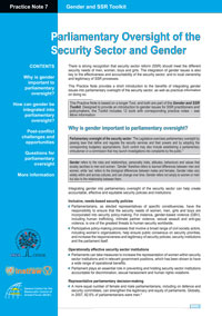 2008 Parliamentary Oversight of the Security Sector and Gender Practice Note 7
