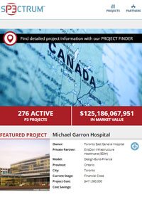 Canadian Council for Public Private Partnerships, PPP project tracker