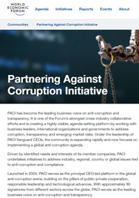 World Economic Forum Partnering Against Corruption Initiative Principles for Countering Bribery